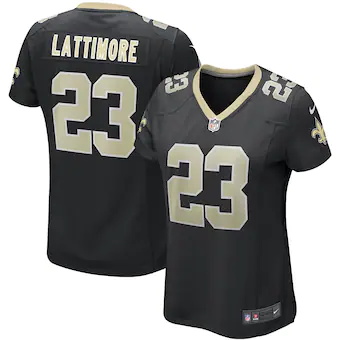 womens nike marshon lattimore black new orleans saints game